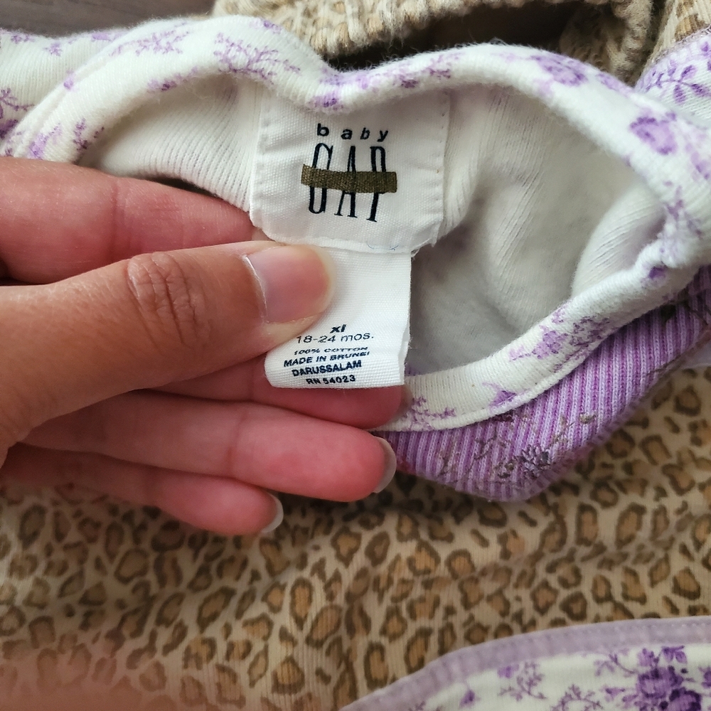 BABY GAP Toddler Purple Floral and Leopard Print Matching Set 18-24 Months - Picture 5 of 9